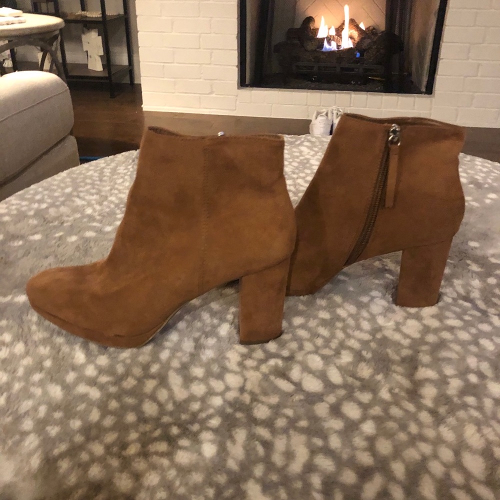 Camel Suede Booties